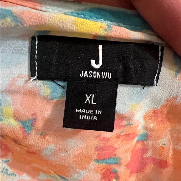 JASON WU Floral Chiffon Beaded Caftan Blouse - Picture 8 of 9